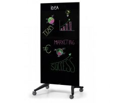 Tabuľa GLASSBOARD 90x175cm čierna na kolieskach