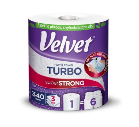Kuchynské utierky 3-vrstvové Velvet Turbo 1ks, 75,82m