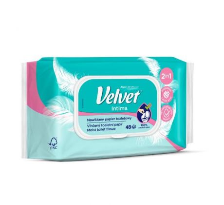 Vlhčený toaletný papier Velvet Intima 48ks