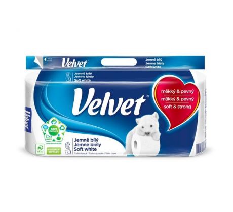 Toaletný papier 3-vrstvový Velvet jemne biely 8ks, 18,3m