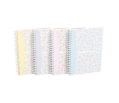Blok Oxford Floral, A5, 60 listov, linajkový, mix farieb