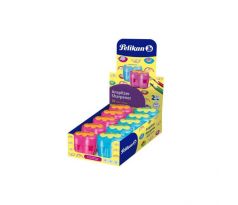 Strúhadlo Pelikan Flower plastové s 2 otvormi mix farieb modré ružové