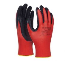 Rukavice pletené, polomáčané DONAU SAFETY Super Latex kat. II červené veľ. 8