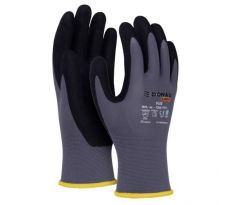 Rukavice pletené, polomáčané DONAU SAFETY Flex, kat. II šedé veľ. 9