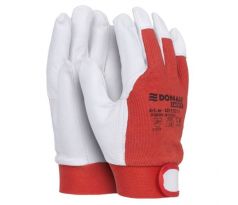 Rukavice pracovné kombinované DONAU SAFETY bielo-červené veľ. 10/XL