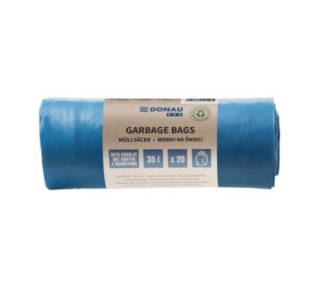 Vrecia zaväzovacie DONAU ECO 35 ℓ, 25 mic, 20 ks, modré