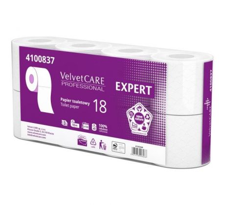 Toaletný papier 3-vrstvový VELVET CARE Expert 18m (8ks)