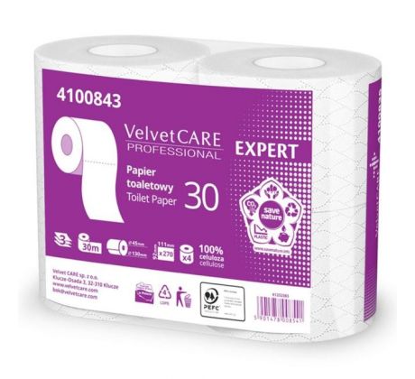 Toaletný papier 3-vrstvový VELVET CARE Expert 30m (4ks)