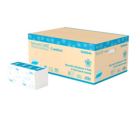 Papierové utierky skladané ZZ V-fold 2-vrstvové biele 25x23 cm (20bal.)