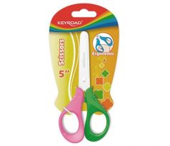 Školské nožnice KEYROAD ergonomické, blister, mix farieb