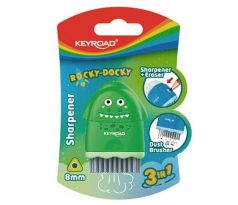 Strúhadlo KEYROAD ROCKY-DOCKY plastové s nádobou na odpad, blister, mix farieb