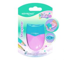 Strúhadlo KEYROAD plastové s dvomi otvormi, blister, mix farieb