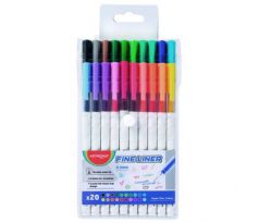 Sada linerov KEYROAD Fine 0,4 mm, 20 ks, mix farieb