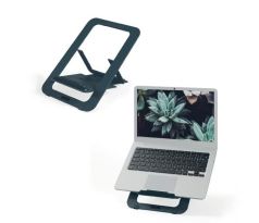 Stojan na notebook nastaviteľný Leitz Ergo hliníkový ultra plochý nastaviteľný, zamatový šedý