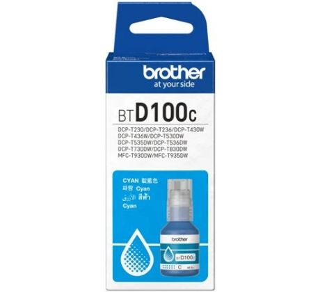 atramentová náplň BROTHER BT-D100C Cyan DCP-T230/T430/T530/T730, MFC-T930 (5000 str.) (BTD100C)