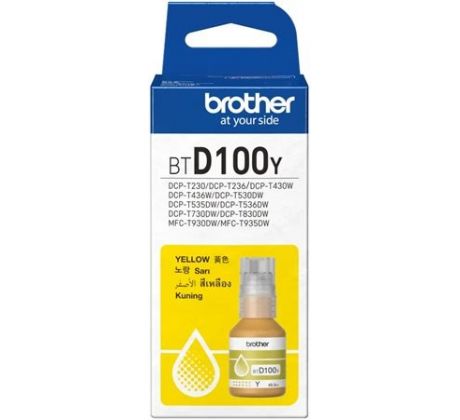 atramentová náplň BROTHER BT-D100Y Yellow DCP-T230/T430/T530/T730, MFC-T930 (5000 str.) (BTD100Y)