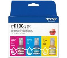 atramentová náplň BROTHER BT-D100 C/M/Y Pack DCP-T230/T430/T530/T730, MFC-T930 (3x 5000 str.) (BTD100CLVAL)