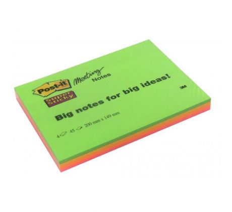 Blok Meeting notes Supersticky 203x152mm Post-it® silne lepiace bločky