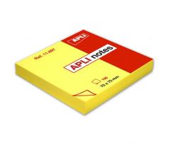 Samolepiaci bloček jasnožltý 75x75mm 100 lístkov APLI notes