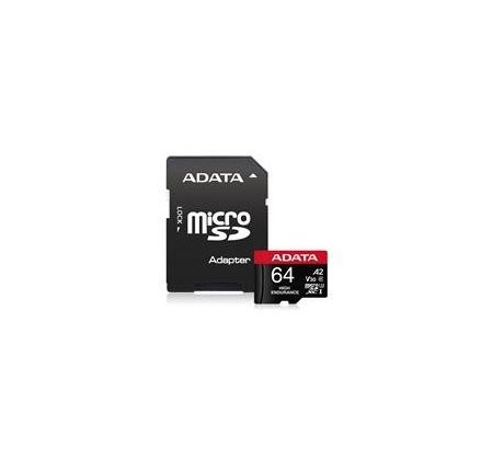 Pamäťová karta ADATA High Endurance micro SDXC karta 64GB UHS-I U3 Class 10 + adaptér (AUSDX64GUI3V30SHA2-RA1)