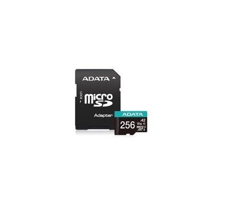 Pamäťová karta ADATA Premier micro SDXC karta 256GB UHS-I U3 Class 10 + adaptér (AUSDX256GUI3V30SA2-RA1)