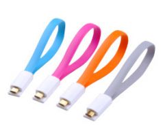 Mini Magnetický USB nabíjací kábel modrý 225mm BELLAPROX s microUSB konektorom, bulk (BP-CAB-micro-MAG225Bbulk)