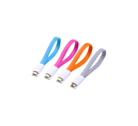 Mini Magnetický USB nabíjací kábel modrý 225mm BELLAPROX s microUSB konektorom, bulk (BP-CAB-micro-MAG225Bbulk)