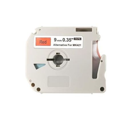 alt. páska Ecodata pre BROTHER MK-421 - čierne písmo, červená páska Tape (9mm) (ECO-MK-421)