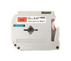 alt. páska Ecodata pre BROTHER MK-431 - čierne písmo, červená páska Tape (12mm) (ECO-MK-431)