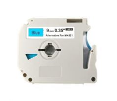 alt. páska Ecodata pre BROTHER MK-521 - čierne písmo, modrá páska Tape (9mm) (ECO-MK-521)