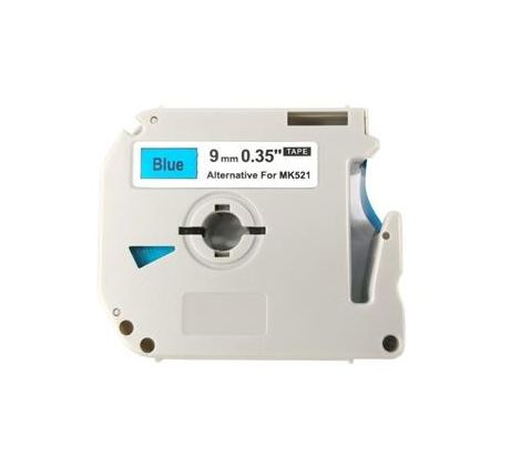 alt. páska Ecodata pre BROTHER MK-521 - čierne písmo, modrá páska Tape (9mm) (ECO-MK-521)