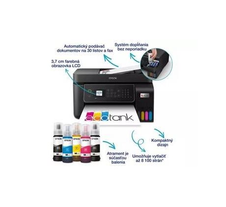 MFP "ecoTANK" farebné atramentové EPSON L5310, sieť, ADF, Wi-Fi, Ethernet, FAX (C11CJ65412)