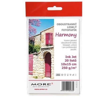 papier MORE HARMONY fotolesklý 20ks/10x15 250g inkjet (M10533)