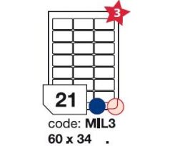 etikety RAYFILM 60x34 univerzálne biele R0100MIL3A-LCUT (100 list./A4) (R0100.MIL3A-LCUT)